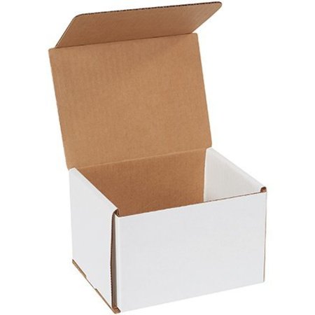 BOX PACKAGING Corrugated Mailers, 6"L x 5"W x 4"H, White M654
